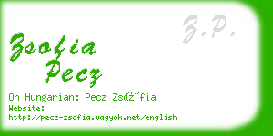 zsofia pecz business card